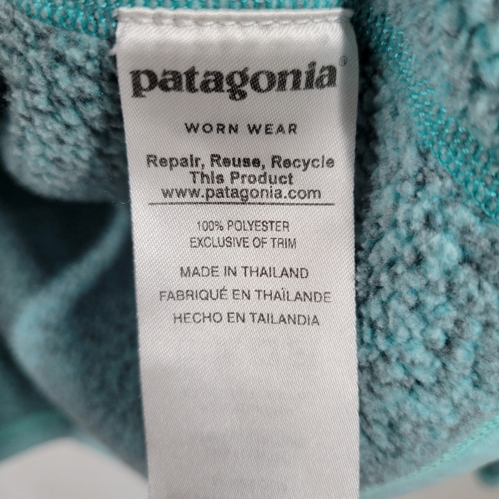 Patagonia Better Sweater Teal Blue 1/4 Zip Fleece Pull Over Jacket Women Size S - Picture 3 of 5